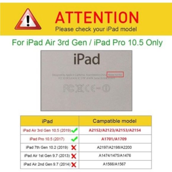 🍒 iPad Air (3rd Gen) 10.5" 2019 / iPad Pro 10.5" 2017 Protective Case Cover - Picture 8 of 11